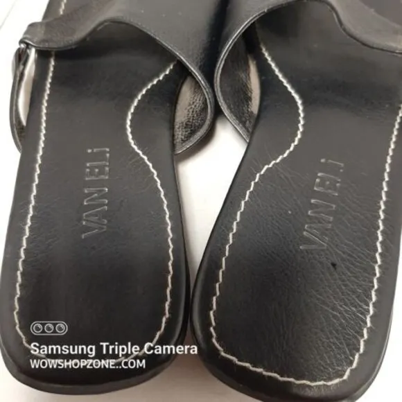 Van Eli Tallis Womens Size 6.5 Black Glove Sandals  Slip On Slide Leather Shoes