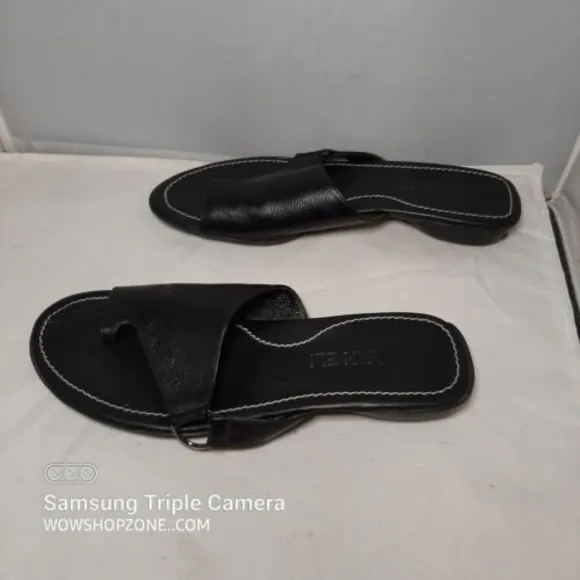 Van Eli Tallis Womens Size 6.5 Black Glove Sandals  Slip On Slide Leather Shoes
