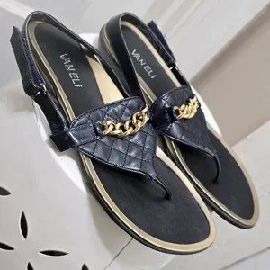 VanEli Black Slingback Flat Sandals Size 🌴