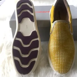 VANELI SPORT Okal Slip On Platform Chunky Yellow White Sneakers Size 8M NWOT