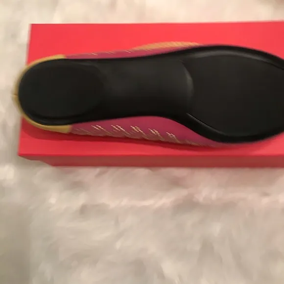 VANELI Women’s Suzon Magenta/Yellow Nabuk Ballet Flats Gold Bead Accent 7M NEW