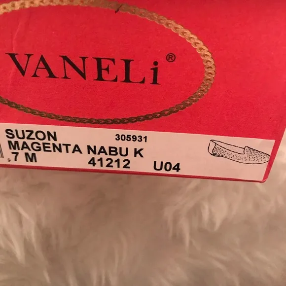 VANELI Women’s Suzon Magenta/Yellow Nabuk Ballet Flats Gold Bead Accent 7M NEW