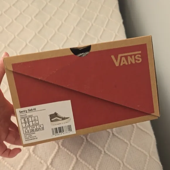 Vans Gray and White High-Top Sneakers Classic Design