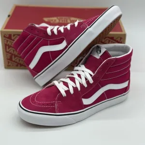 Vans Men's Pink and White High-Top Sneakers