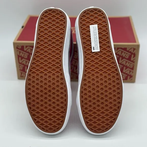 Vans Men's Pink and White High-Top Sneakers