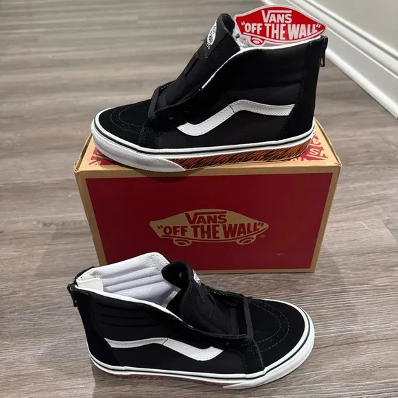 Vans Sk8 Hi Zip Animal Sidewell Tiger Black High Top Sneakers