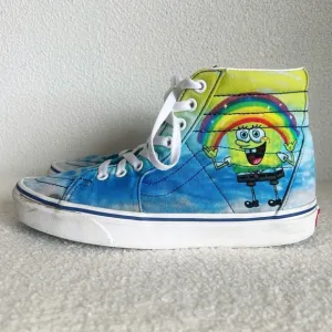 Vans Spongebob Squarepants Blue High Top Sneakers Size 7.5