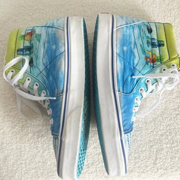 Vans Spongebob Squarepants Blue High Top Sneakers Size 7.5
