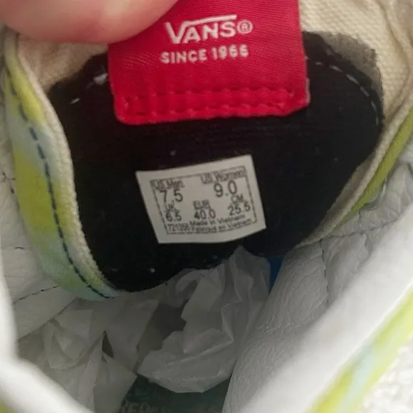 Vans Spongebob Squarepants Blue High Top Sneakers Size 7.5