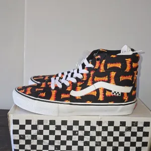 Vans Thrasher Black and Orange High-Top Sneakers