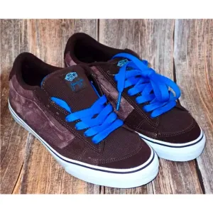 Vans X Johnny Layton Skater Shoes Mens Size 7.5 Brown Blue Chunky Fat Tongue