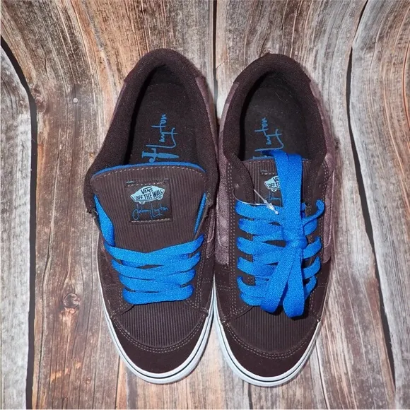 Vans X Johnny Layton Skater Shoes Mens Size 7.5 Brown Blue Chunky Fat Tongue