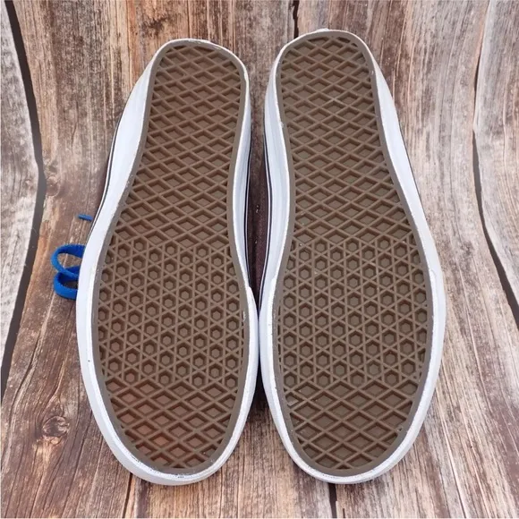 Vans X Johnny Layton Skater Shoes Mens Size 7.5 Brown Blue Chunky Fat Tongue