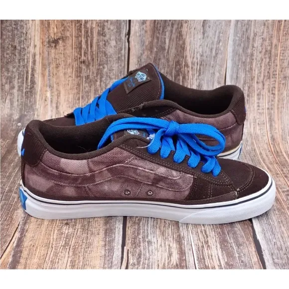 Vans X Johnny Layton Skater Shoes Mens Size 7.5 Brown Blue Chunky Fat Tongue