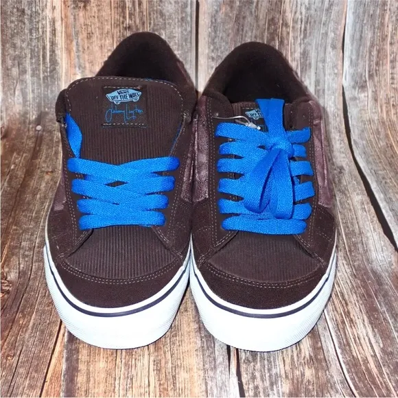Vans X Johnny Layton Skater Shoes Mens Size 7.5 Brown Blue Chunky Fat Tongue