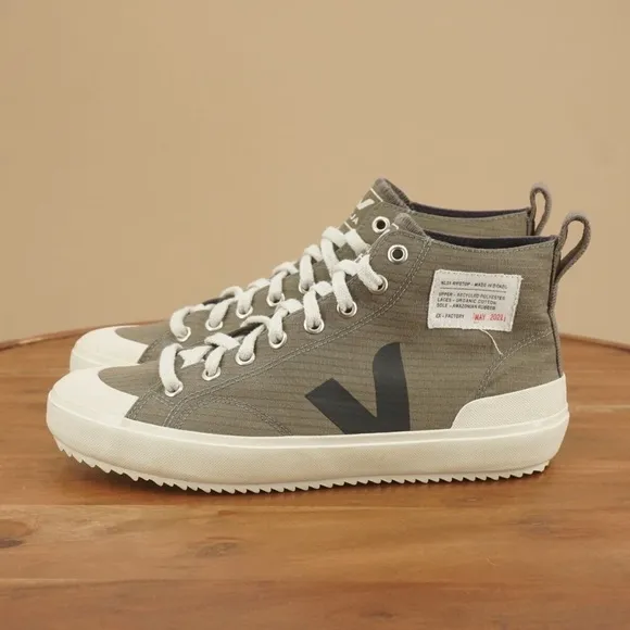Veja Women's Nova Ripstop High-Top Green Lace-Up Sneakers