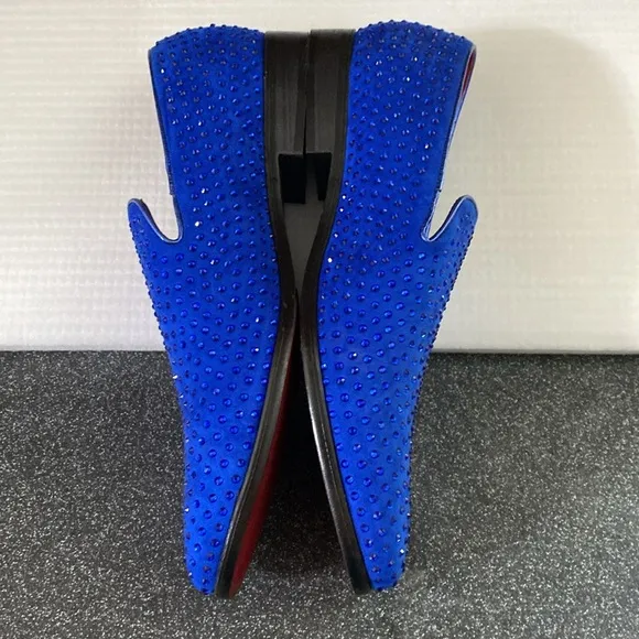 Velvet Rhinestone Designer Dress Loafers Slip On Classic Tuxedo Dress Shoes