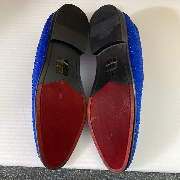 Velvet Rhinestone Designer Dress Loafers Slip On Classic Tuxedo Dress Shoes