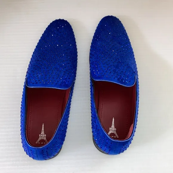Velvet Rhinestone Designer Dress Loafers Slip On Classic Tuxedo Dress Shoes