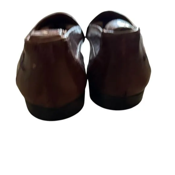 Vero Cuoio Men's Brown Woven Leather Loafers Slip-On Dress Shoes Size 7