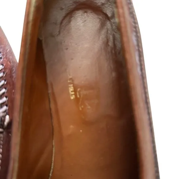 Vero Cuoio Men's Brown Woven Leather Loafers Slip-On Dress Shoes Size 7