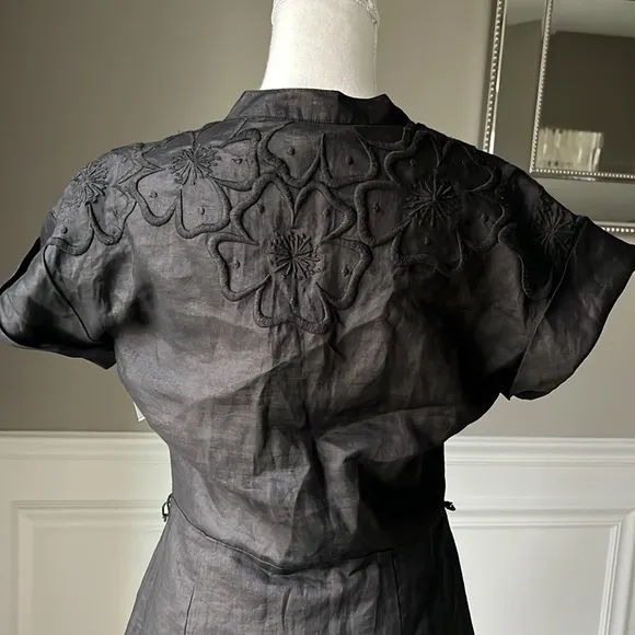 VERONICA BEARD ARCHIE FLORAL APPLIQUÉ DRESS IN BLACK SZ 2 598$