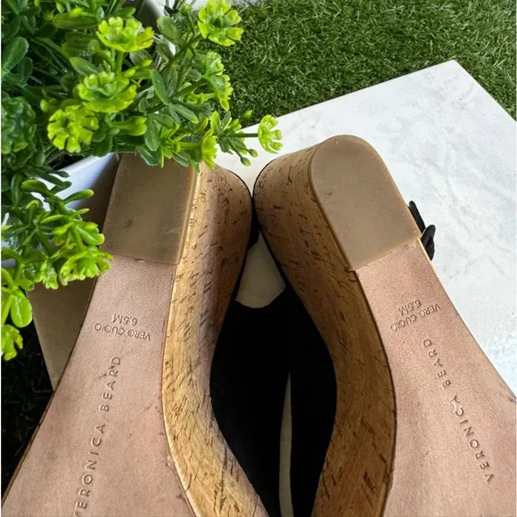 VERONICA BEARDali Sand Suede Peep-Toe Wedge Platform Sandals size 6.5