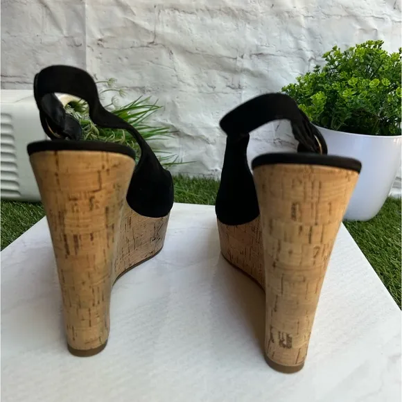 VERONICA BEARDali Sand Suede Peep-Toe Wedge Platform Sandals size 6.5