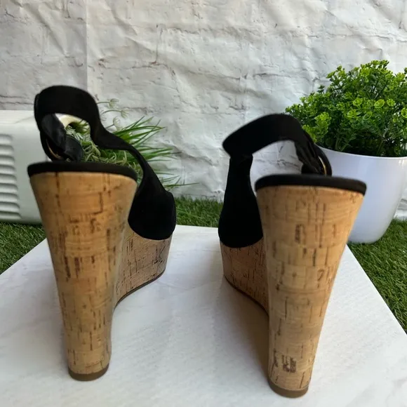 VERONICA BEARDali Sand Suede Peep-Toe Wedge Platform Sandals size 9
