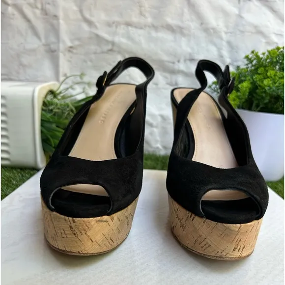 VERONICA BEARDali Sand Suede Peep-Toe Wedge Platform Sandals size 9