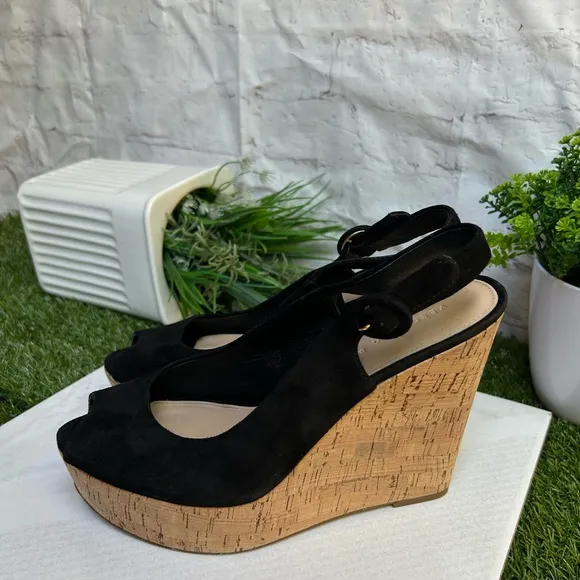 VERONICA BEARDali Sand Suede Peep-Toe Wedge Platform Sandals size 9
