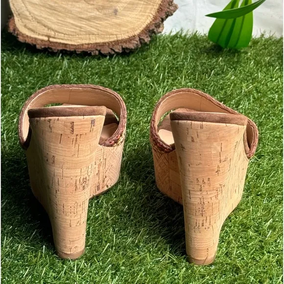Veronica BeardDali Sand Suede Peep-Toe Wedge Platform Sandals size 5.5 women