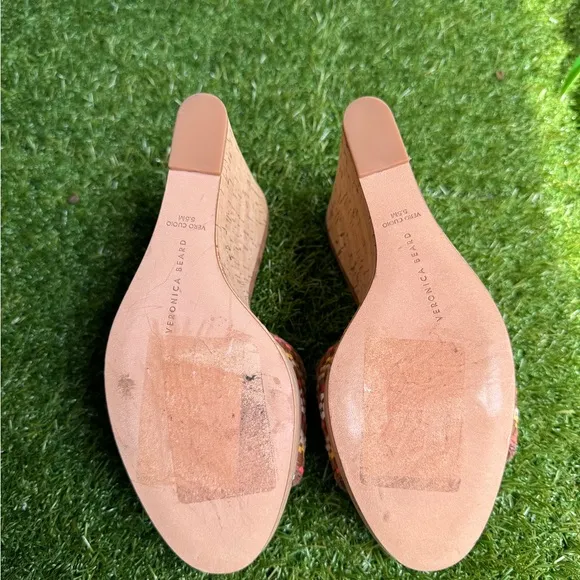 Veronica BeardDali Sand Suede Peep-Toe Wedge Platform Sandals size 5.5 women
