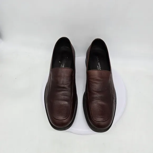 Via Spiga Dress Shoe Men's 11 Loafers Slip On Brown Made In Italy