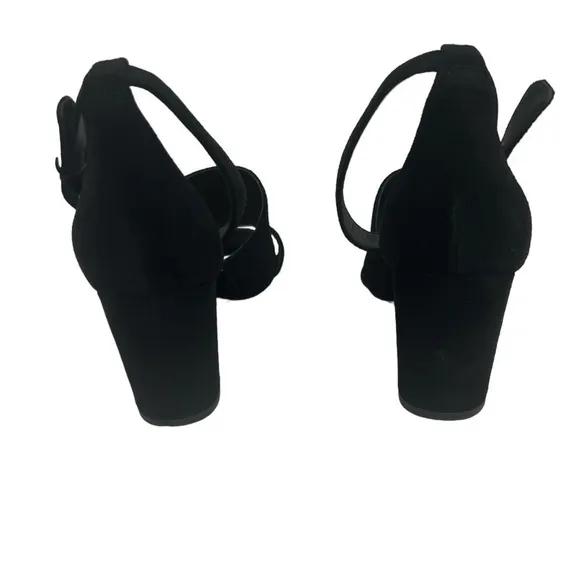 Via Spiga Heel Strappy Suede Black Sandals