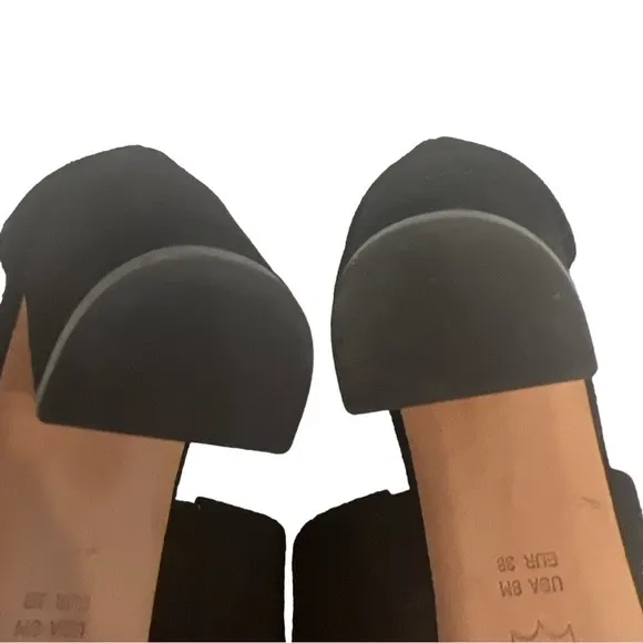 Via Spiga Heel Strappy Suede Black Sandals