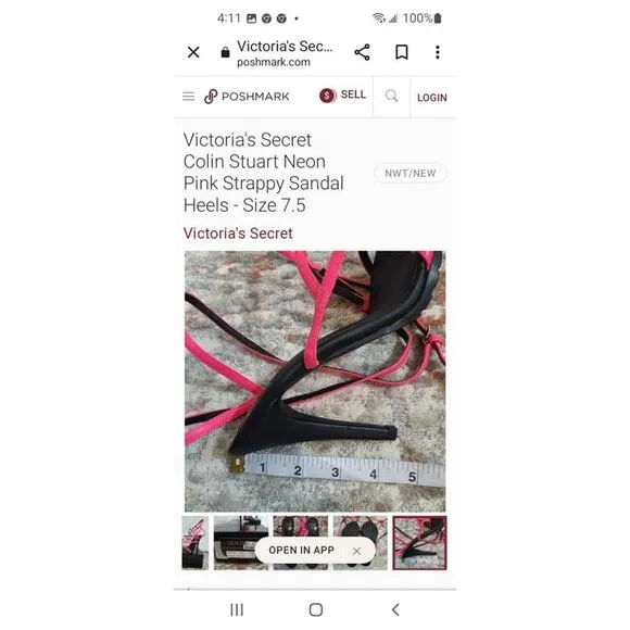 Victoria's Secret Colin STUART Neon Pink Strappy Heels 7.5 M