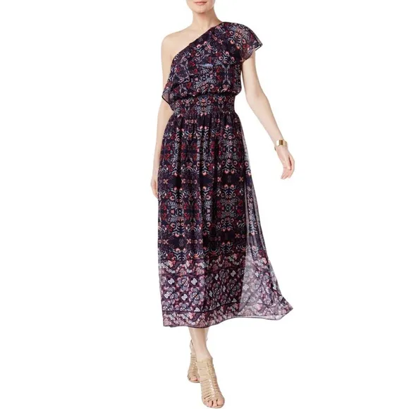 Vince Camuto One Shoulder Printed Maxi Dress, Size 16 NWT $168