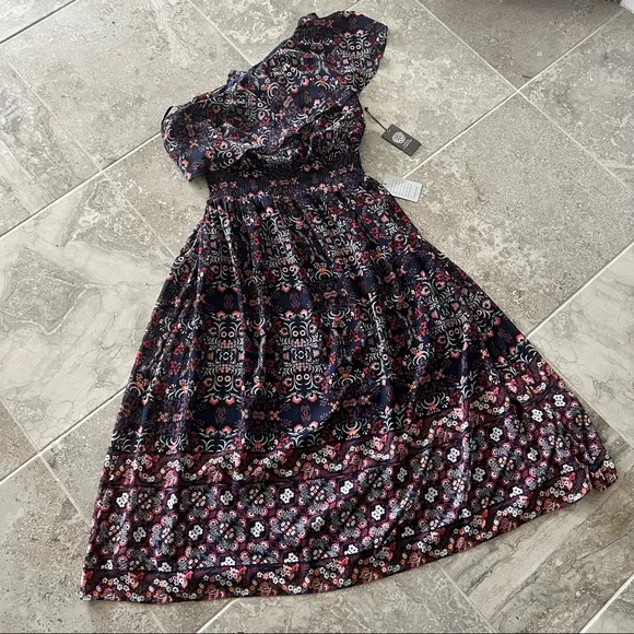 Vince Camuto One Shoulder Printed Maxi Dress, Size 16 NWT $168
