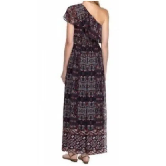 Vince Camuto One Shoulder Printed Maxi Dress, Size 16 NWT $168