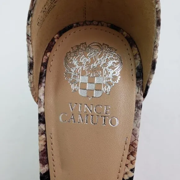 Vince Camuto Stassia Womens Size 8.5 Snake Skin Leather Strappy Wedge Sandals