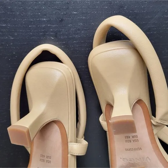 Vince Coline Tubular Leather Slingback Sandals in Blonde 9.5