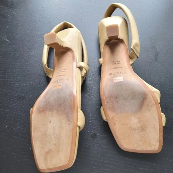 Vince Coline Tubular Leather Slingback Sandals in Blonde 9.5