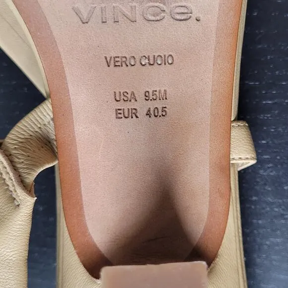 Vince Coline Tubular Leather Slingback Sandals in Blonde 9.5
