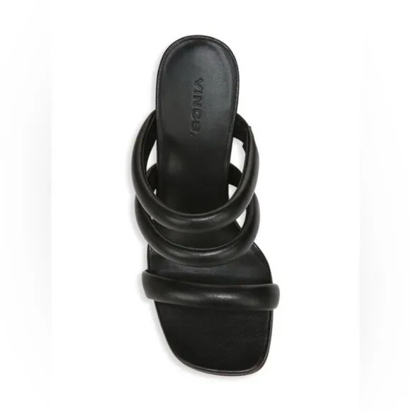 VINCE Dara Strappy Leather Block Heel Sandals in Black Size 9.5