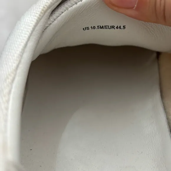 Vince Dawson Men's Canvas-Suede White Low-Top Sneakers Size 10.5/44.5