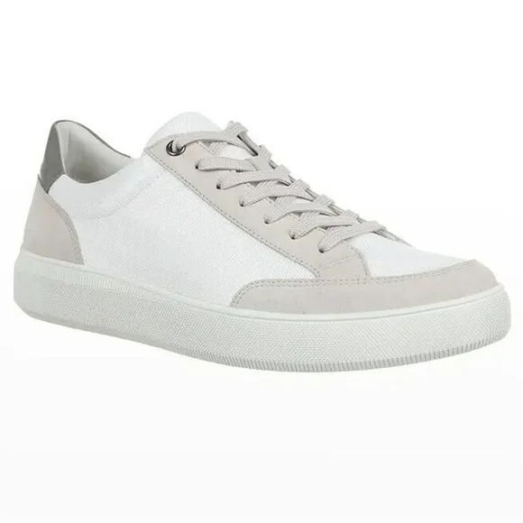 Vince Dawson Men's Canvas-Suede White Low-Top Sneakers Size 10.5/44.5