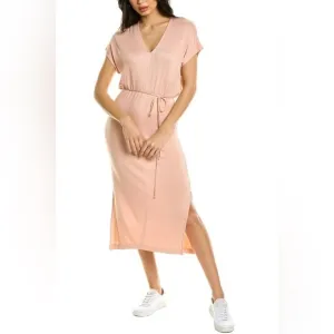 Vince. Double V-Neck Popover Tie Waist Midaxi Sheath Dress, Size Large