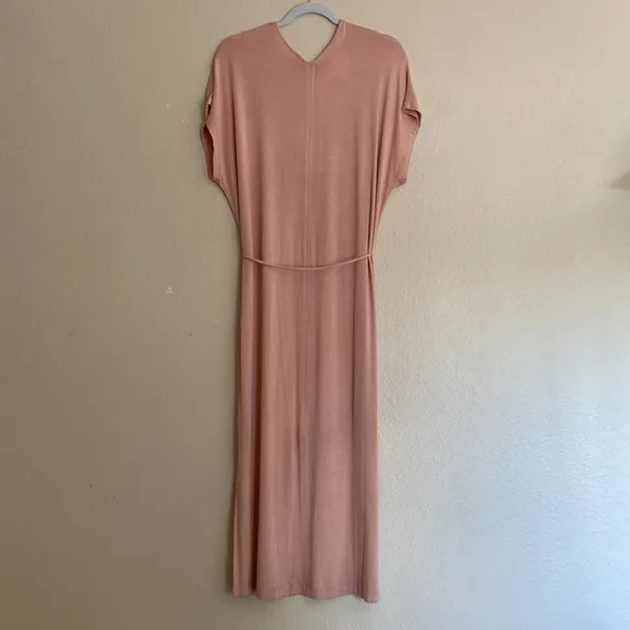 Vince. Double V-Neck Popover Tie Waist Midaxi Sheath Dress, Size Large