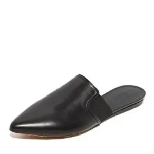 Vince Nadette Black Leather Pointed Slide